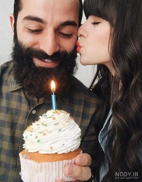 ژست عکس تولد در طبیعت دونفره