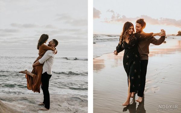 ژست عکس تولد در طبیعت دونفره