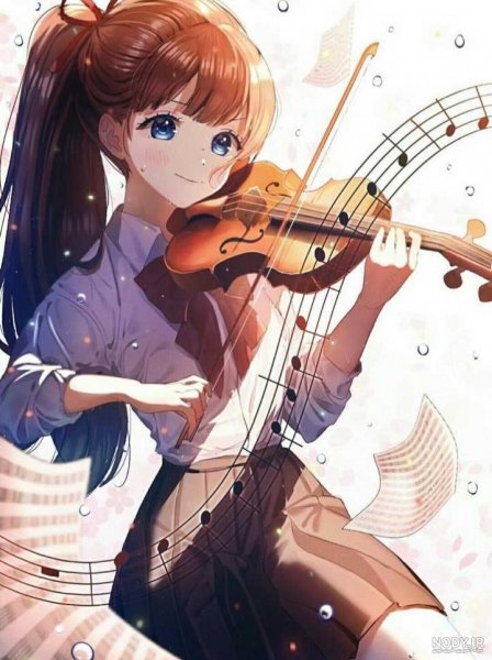  ژست عکس با ویولن دختر