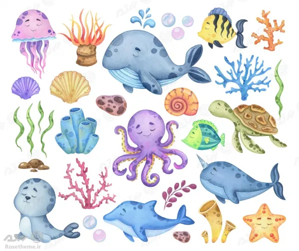  عکس کارتونی زیر دریا