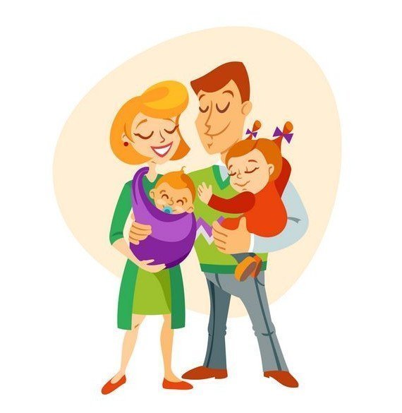 عکس کارتونی پدر و دو دختر