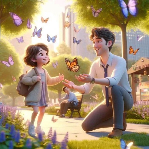  عکس کارتونی پدر و دو دختر