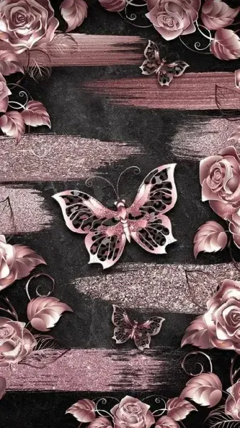  عکس گل و پروانه صورتی