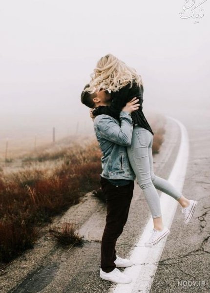  عکس عاشقانه بغل کردن در زمستان