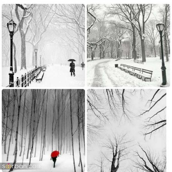 ژست جدید عکس گرفتن دونفره روز برفی