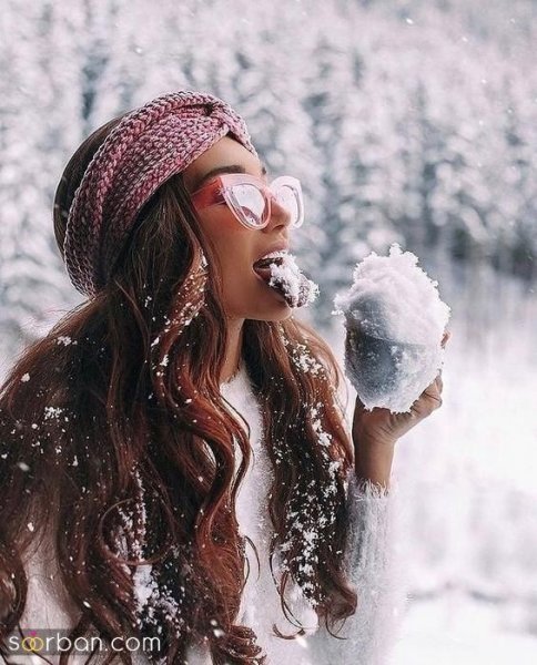  ژست جدید عکس گرفتن دونفره روز برفی
