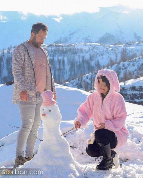  ژست جدید عکس گرفتن دونفره روز برفی