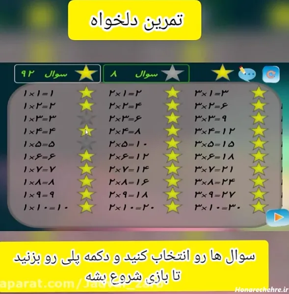  دانلود عکس جدول ضرب