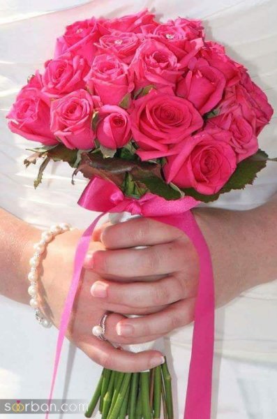  عکس دسته گل رز قرمز عروس