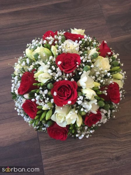  عکس دسته گل رز قرمز عروس