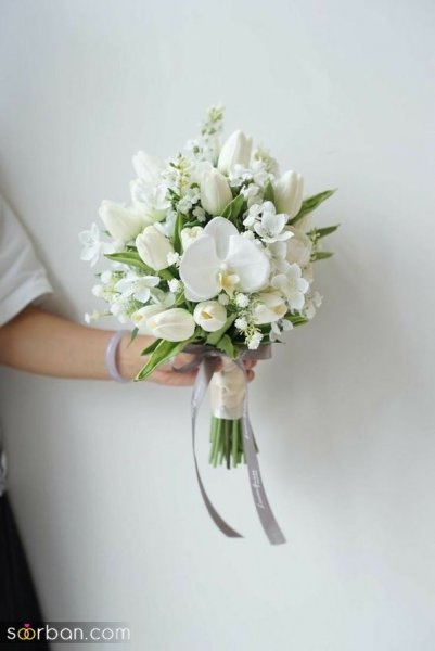 عکس جدید ترین دسته گل سفید برای سالگرد ازدواج