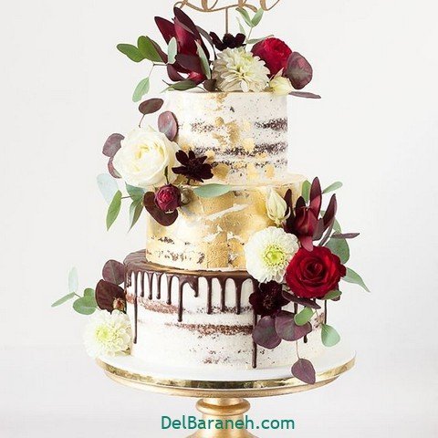  عکس کیک عروسی سه طبقه شیک و لاکچری