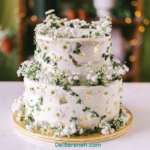  عکس کیک عروسی سه طبقه شیک و لاکچری