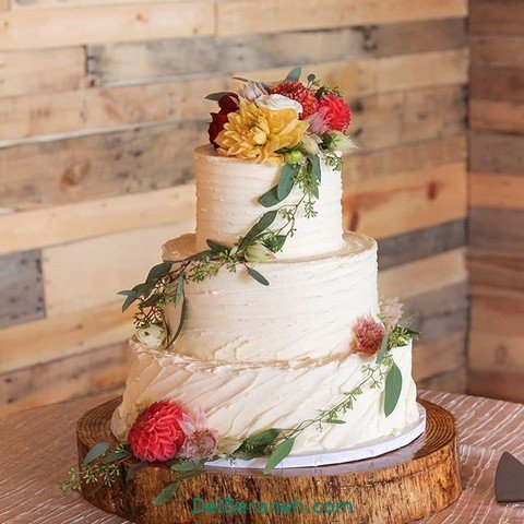  عکس کیک عروسی سه طبقه شیک و لاکچری