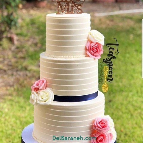  عکس کیک عروسی سه طبقه شیک و لاکچری