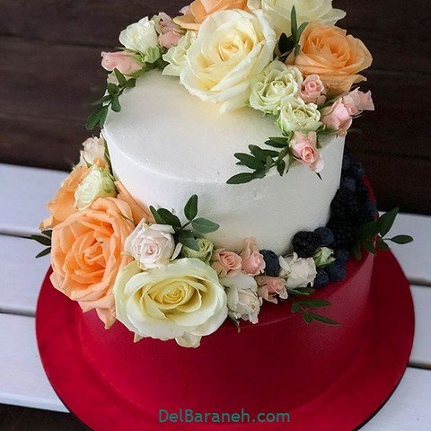  عکس کیک عروسی سه طبقه شیک و لاکچری