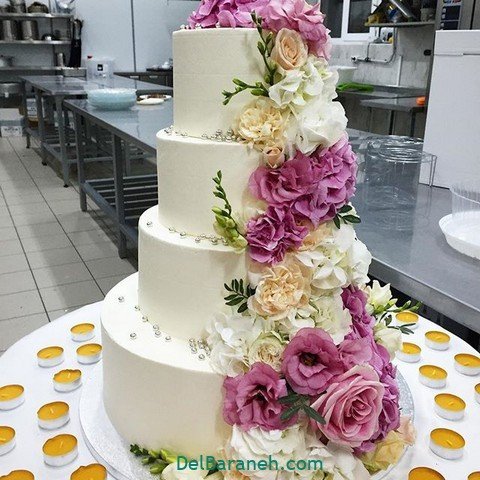  عکس کیک عروسی سه طبقه شیک و لاکچری