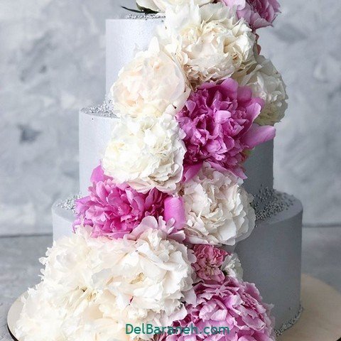  عکس کیک عروسی سه طبقه شیک و لاکچری