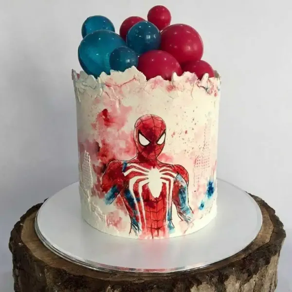 عکس کیک با طرح مرد عنکبوتی خفن