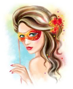  عکس پس زمینه دختر خوشگل با نقاب بالماسکه