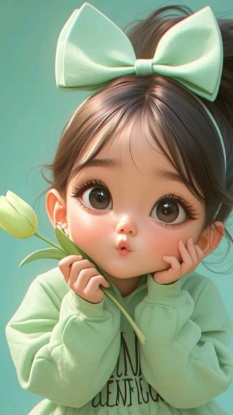  تصویر زمینه دختر کارتونی با مزه برای گوشی موبایل