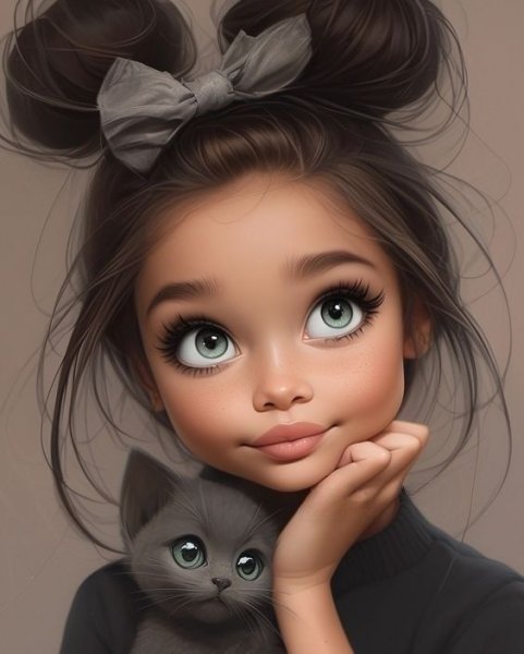  تصویر زمینه دختر کارتونی با مزه برای گوشی موبایل