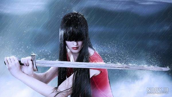  عکس فانتزی دختر جنگجو کره ای با شمشیر
