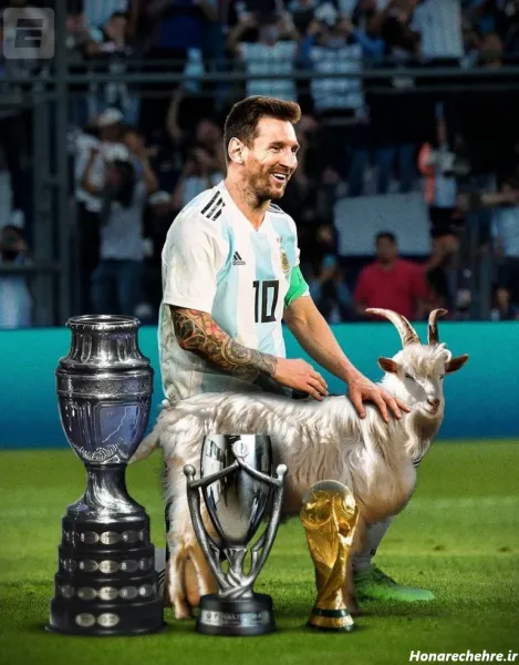 عکس مسی خفن با جام جهانی