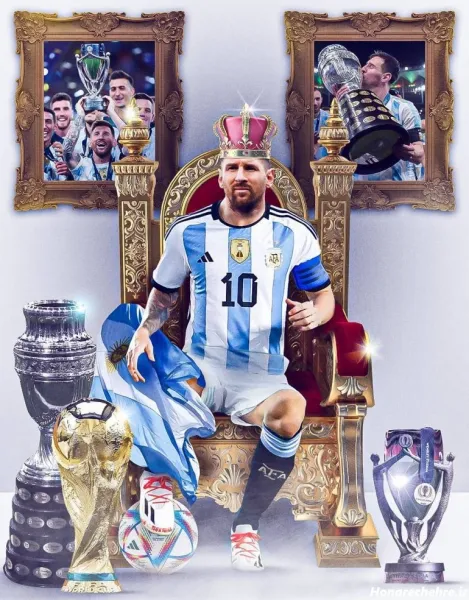  عکس مسی خفن با جام جهانی