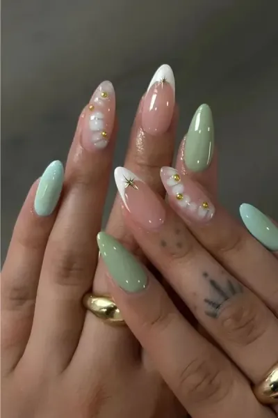  عکس سبز ماچا ناخن