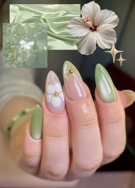  عکس سبز ماچا ناخن