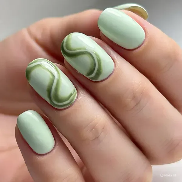  عکس سبز ماچا ناخن