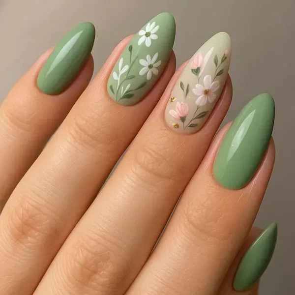  عکس سبز ماچا ناخن