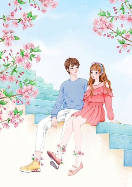  عکس دختر و پسر کارتونی عاشقانه برای پروفایل