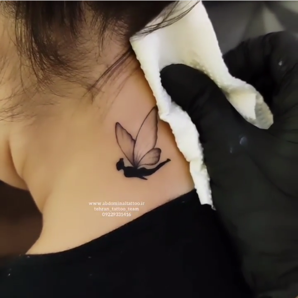  دانلود عکس طرح تاتو فرشته بالدار و پروانه