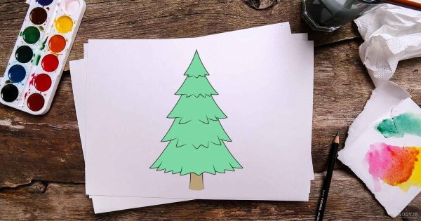  عکس درخت سرو نقاشی