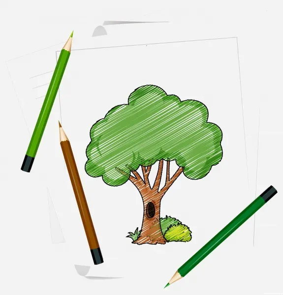 عکس درخت کارتونی برای نقاشی