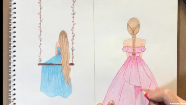  عکس از نقاشی دخترانه بامزه