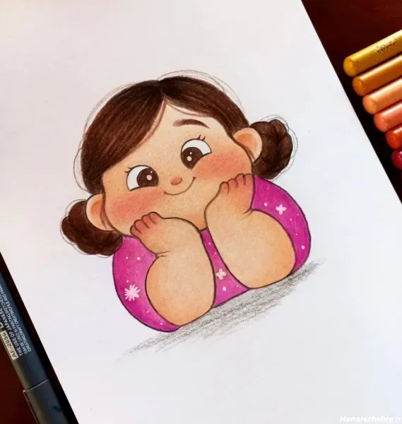  عکس از نقاشی دخترانه بامزه