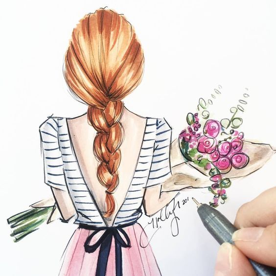  عکس نقاشی دختر فانتزی