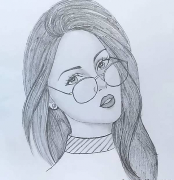  عکس نقاشی دختر فانتزی با مداد رنگی