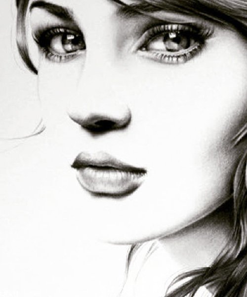  عکس نقاشی دختر فانتزی سیاه قلم