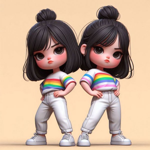 عکس پروفایل دوقلو دختر کارتونی