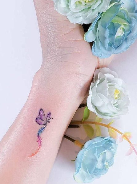  عکس تتو طرح پروانه های در حال پرواز