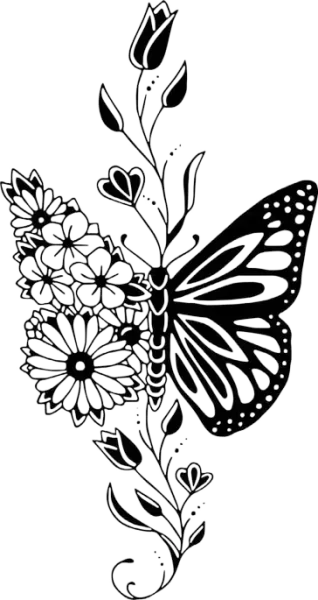  عکس تتو طرح پروانه های در حال پرواز