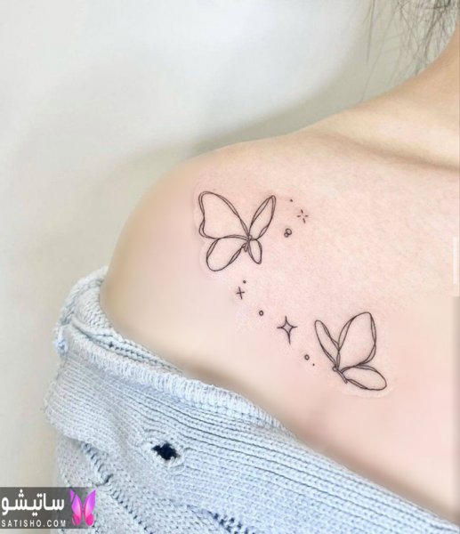  تاتو پروانه روی ترقوه