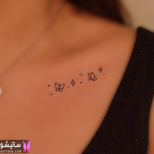  تاتو پروانه روی ترقوه