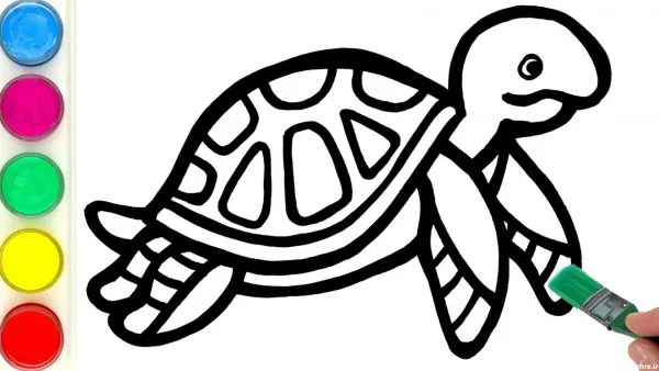  عکس لاک پشت نقاشی آسان