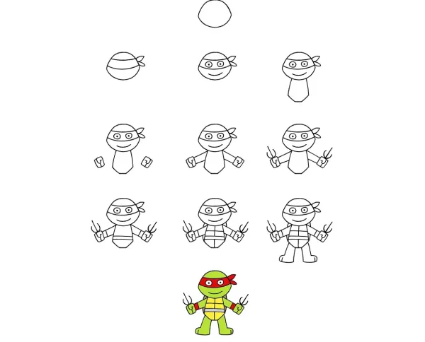  عکس لاک پشت نقاشی آسان