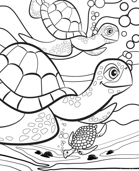  عکس لاک پشت نقاشی آسان